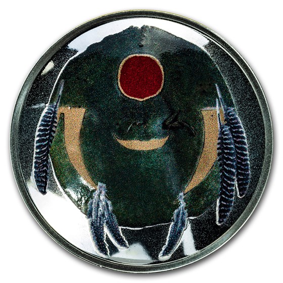 2019 1 oz Silver Domed Native American Weapons Cree Bone Knife 2019 1 oz Silver Domed Native American Weapons Cree Bone Knife